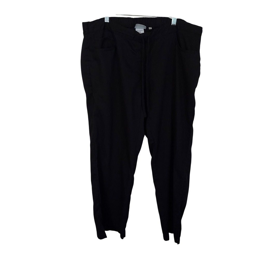 Greys Anatomy by Barco Black Scrub Pants Petite Drawstring Style 4232P Large P